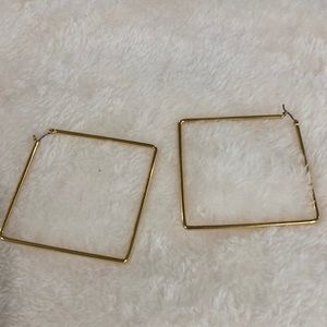Uncommon James Girl Boss gold square earrings